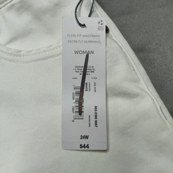 Liz Claiborne Sara Women Plus 24W White Secretly Slender Bermuda Shorts‎ NEW - Picture 6 of 11